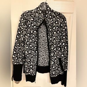 Rachel Zoe print cardigan with zipper